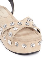 Detail View -Click To Enlarge 'Sandrah' snap stud suede platform sandals