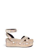 Main View -Click To Enlarge 'Sandrah' snap stud suede platform sandals