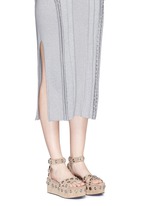 Figure View -Click To Enlarge 'Sandrah' snap stud suede platform sandals