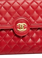 Detail View -Click To Enlarge Vintage Chanel quilted leather CC lock flap bag