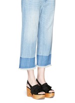 Figure View -Click To Enlarge 'Clara' patent trim tassel suede clog sandals