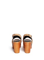 Back View -Click To Enlarge 'Clara' patent trim tassel suede clog sandals