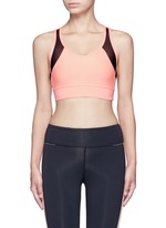Main View -Click To Enlarge 'Zip it up' mesh panel sports bra