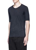 Front View -Click To Enlarge Contrast seam cotton T-shirt