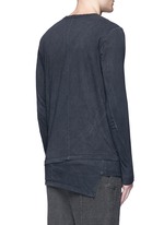 Back View -Click To Enlarge Contrast seam layered cotton T-shirt