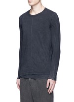 Front View -Click To Enlarge Contrast seam layered cotton T-shirt