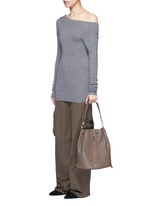 Click To Enlarge 'Cynnie Sling' grainy leather bucket bag
