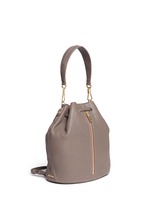 Front View -Click To Enlarge 'Cynnie Sling' grainy leather bucket bag