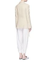 Back View -Click To Enlarge Fringe trim double breasted blazer