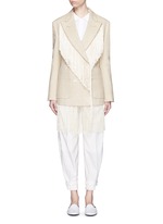 Main View -Click To Enlarge Fringe trim double breasted blazer