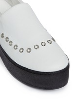Detail View -Click To Enlarge 'Cici' eyelet leather flatform skate slip-ons
