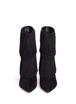 Front View -Click To Enlarge 'Belinda' fringe suede boots