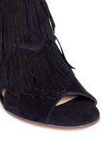 Detail View -Click To Enlarge 'Elaine' fringe suede peep toe sandals