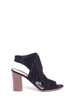 Main View -Click To Enlarge 'Elaine' fringe suede peep toe sandals
