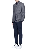 Figure View -Click To Enlarge Slim fit rolled cuff cotton pants