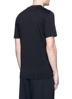 Back View -Click To Enlarge Velvet and denim patchwork T-shirt