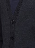 Detail View -Click To Enlarge Tri-colour wool cardigan