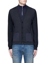 Main View -Click To Enlarge Tri-colour wool cardigan