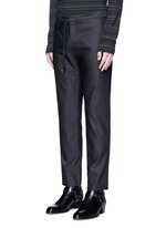 Front View -Click To Enlarge Drawstring wool pants