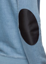 Detail View -Click To Enlarge Calfskin leather elbow patch sweatshirt