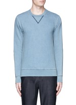 Main View -Click To Enlarge Calfskin leather elbow patch sweatshirt