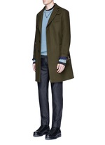 Figure View -Click To Enlarge Calfskin leather elbow patch sweatshirt