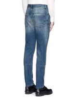 Back View -Click To Enlarge Slim fit vintage wash panelled jeans