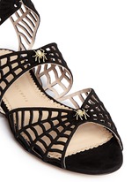 Detail View -Click To Enlarge 'Miss Muffet' caged suede flat sandals