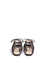 Back View -Click To Enlarge 'Miss Muffet' caged suede flat sandals