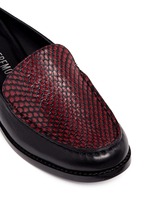 Detail View -Click To Enlarge 'Nebulla' water snakeskin panel leather mules