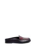 Main View -Click To Enlarge 'Nebulla' water snakeskin panel leather mules