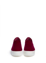 Front View -Click To Enlarge 'Cici' velvet flatform skate slip-ons