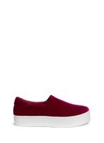 Main View -Click To Enlarge 'Cici' velvet flatform skate slip-ons