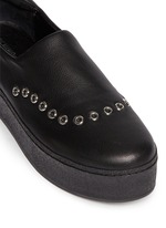 Detail View -Click To Enlarge 'Cici' eyelet leather flatform skate slip-ons