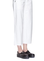 Figure View -Click To Enlarge 'Cici' eyelet leather flatform skate slip-ons