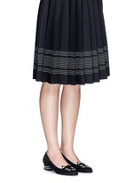 Figure View -Click To Enlarge 'Kitty 35' metallic coil embroidery suede pumps