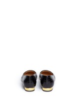 Back View -Click To Enlarge 'Kitty' croc embossed leather flats