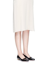 Figure View -Click To Enlarge 'Kitty' croc embossed leather flats