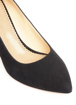 Detail View -Click To Enlarge 'Liz' metallic panelled heel suede pumps