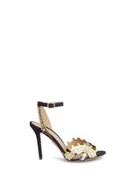 Main View -Click To Enlarge 'High Gear' cog cutout metallic leather sandals