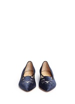 Front View -Click To Enlarge 'Mid-Century Kitty' velvet flats