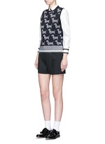 Figure View -Click To Enlarge 'Hector' intarsia wool-cashmere shell top