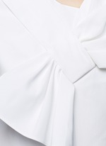 Detail View -Click To Enlarge Twist bow one-shoulder microfaille dress