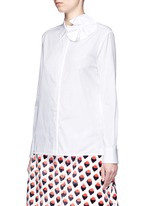 Front View -Click To Enlarge Butterfly bow poplin shirt