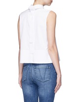 Back View -Click To Enlarge Tie back poplin sleeveless shirt