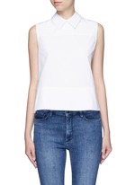 Main View -Click To Enlarge Tie back poplin sleeveless shirt