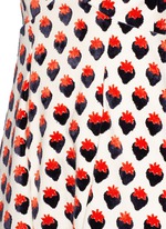 Detail View -Click To Enlarge Strawberry jacquard plunge V-neck dress