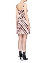 Back View -Click To Enlarge Strawberry jacquard plunge V-neck dress