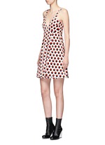 Figure View -Click To Enlarge Strawberry jacquard plunge V-neck dress