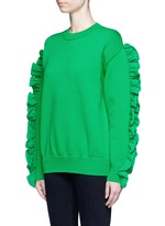 Front View -Click To Enlarge Ruffle sleeve sweater